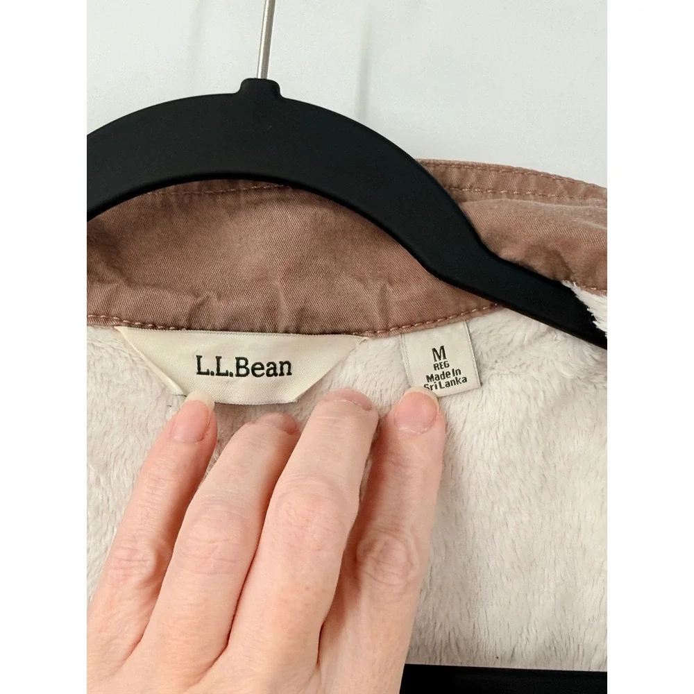 LL Bean Utility Field Jacket Womens M Brown Lined Cotton crunchy granola chore